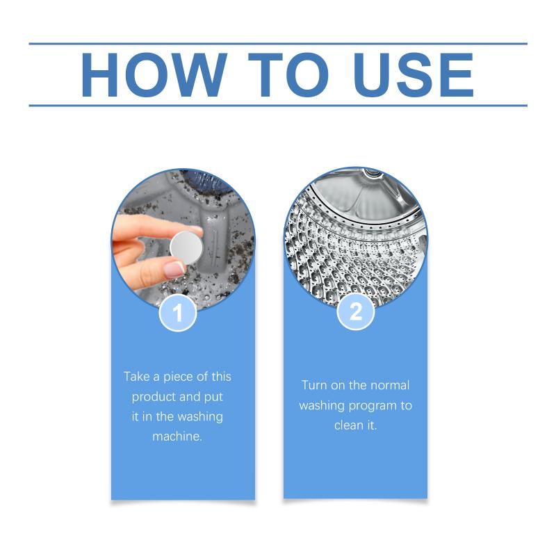 Washing Machine Cleaning Effervescent Tablets - Highly Effective At Cleaning Front and Drum Washing Machines, Removes Odors,