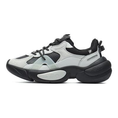 Nuage Cuir Et Daim Sports Confort Absorption Des Chocs Résistant À L'Usure Coupe Basse Chaussures De Papa Baskets Femmes Noir F12W211110FBV