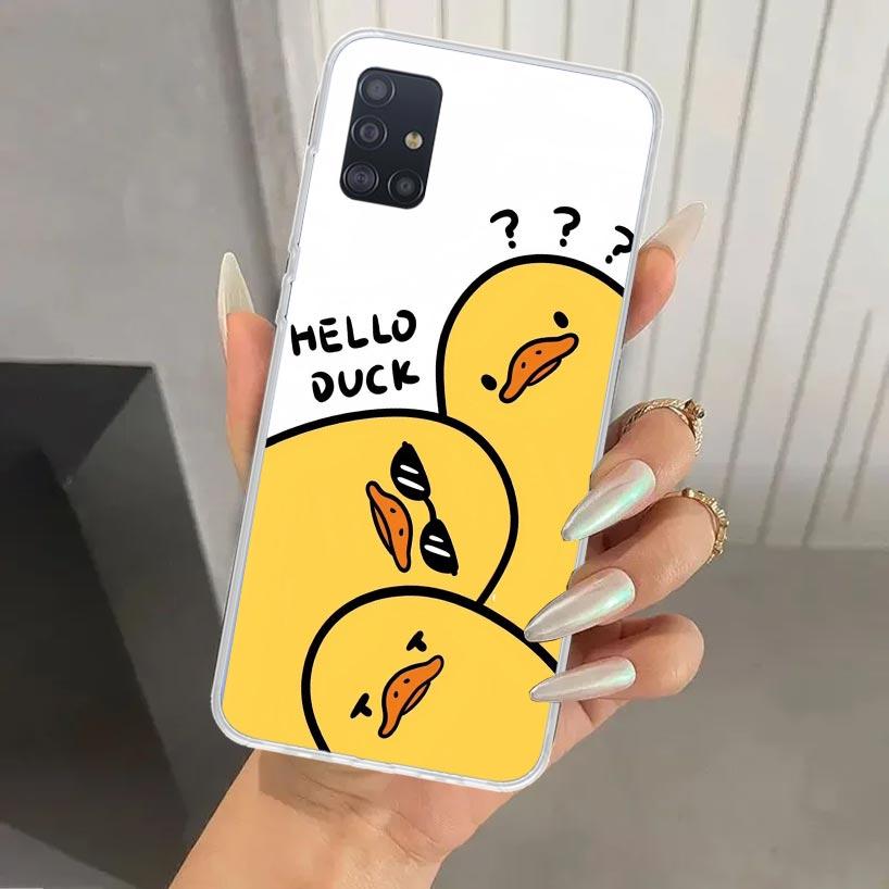 Funny Cute Yellow Duck You Phone Case for Samsung Galaxy A52 A32 A22 A12 A02S A50S A30S A10S Note 20 Ultra 10 Plus S10 A31 A20 A