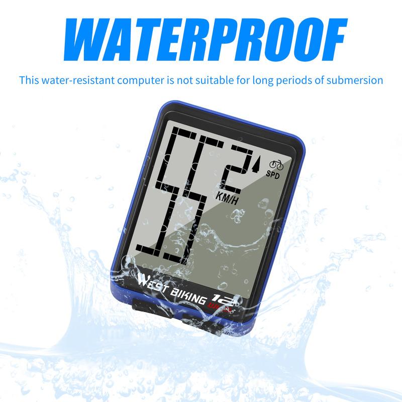WEST BIKING Wireless Bicycle Computer Backlight Waterproof Odometer 4 Colors Cycling Stopwatch MTB Road Bike Digital Speedometer