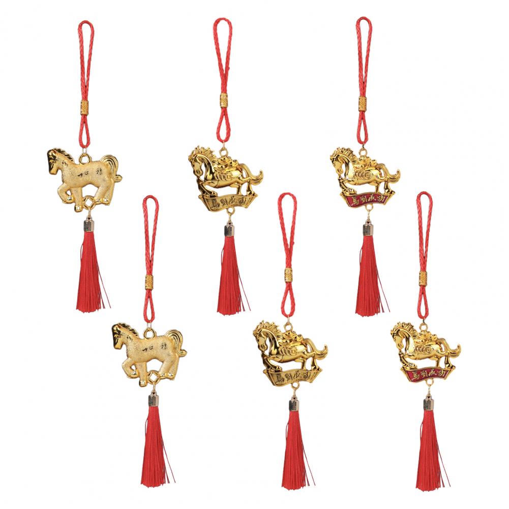 2026 Horse Ornament Chinese New Year Decoration Year Of The Horse Zodiac Animal Tassels Charms For Bonsai Car Rearview Mirror