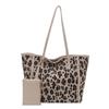Street Style Leopard Print Pu Tote Bag With Zipper Closure For Daily Use