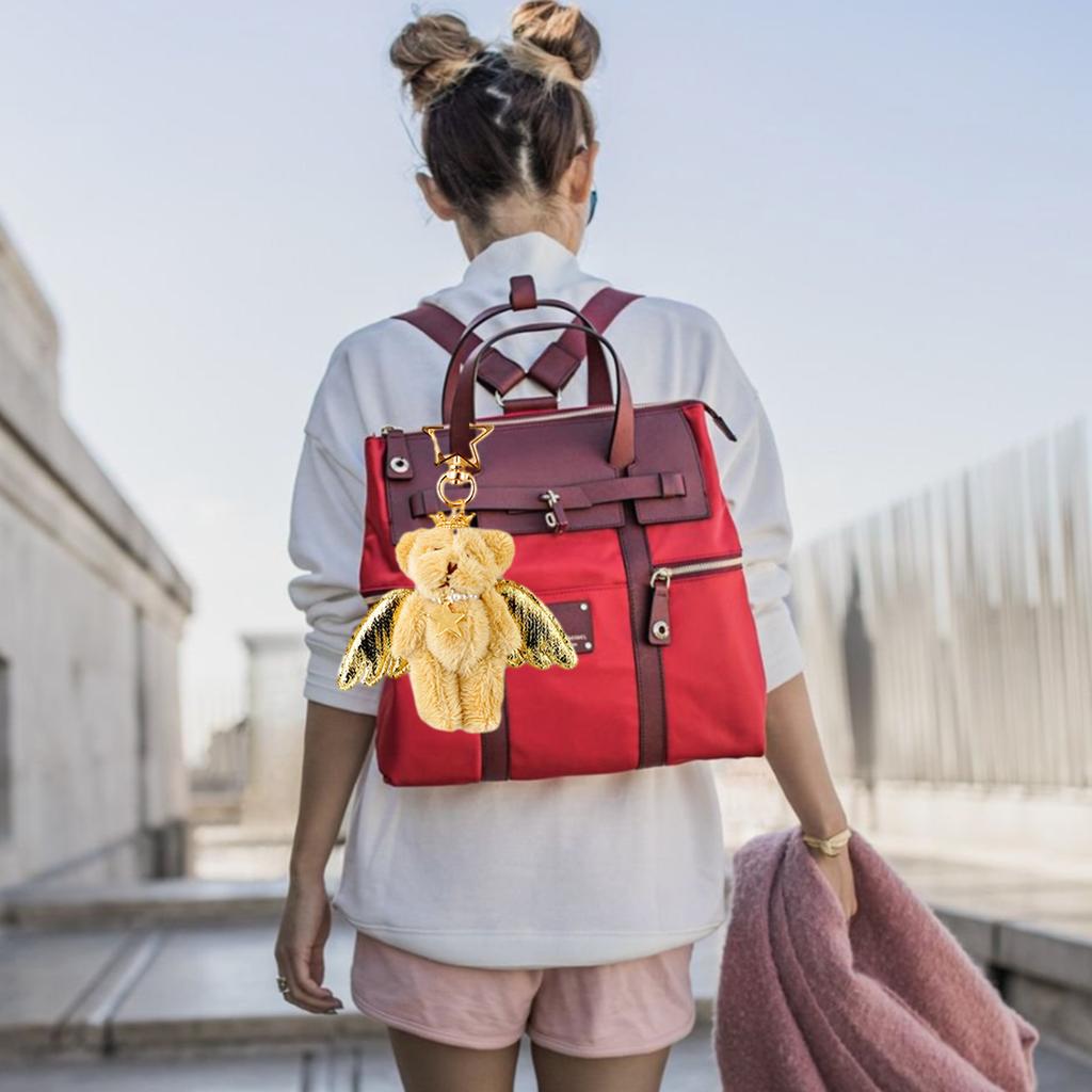 Přívěsek na klíče Andělský medvídek Roztomilá plyšová zvířátka Kroužek na klíče Závěsná ozdoba Přívěsek na batoh Kabelku Dárek pro dívky Ženy