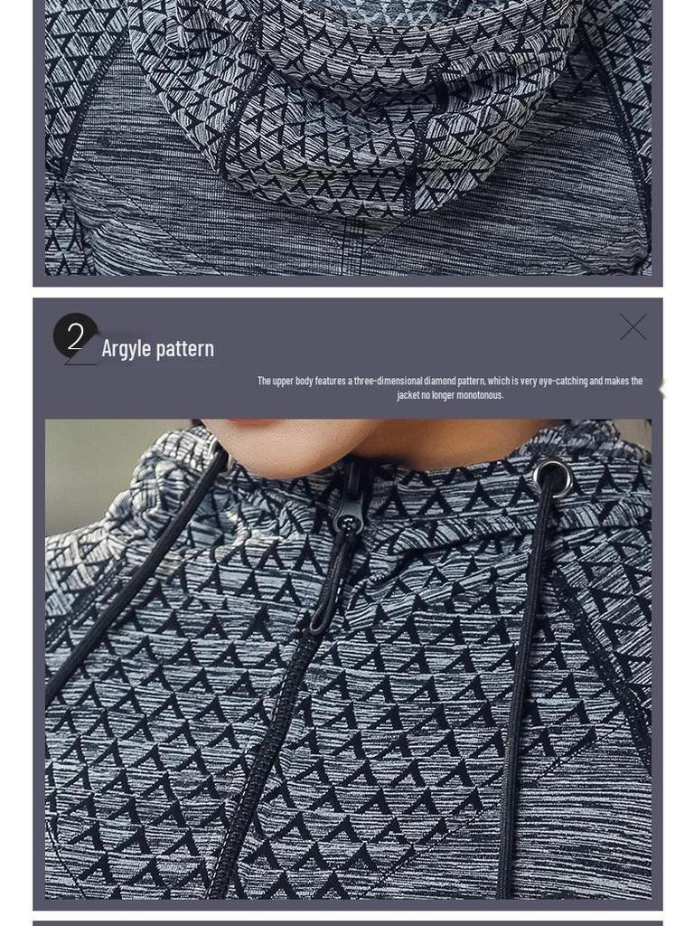 Women's Quick-Dry Slim Fit Hooded Jacket for Yoga and Sports, Long Sleeve Zip Cardigan for Autumn and Winter Fitness.