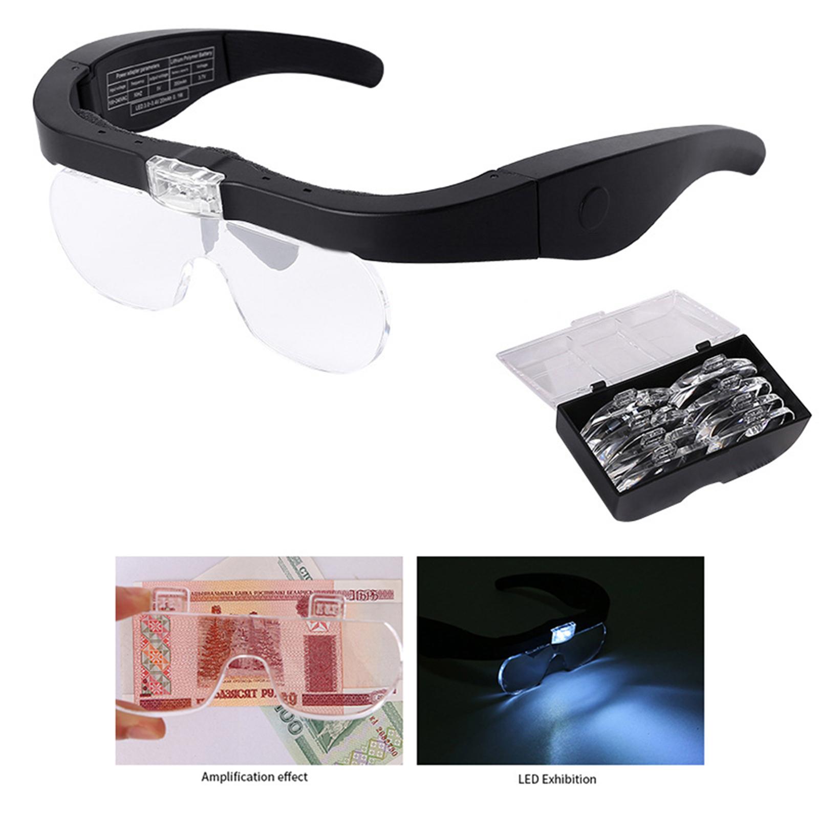 

Лупа з пов язкою на голову зі світлодіодним підсвічуванням Лупа на голові Лупа для читання без використання рук Збільшувальні окуляри для близької роботи Ювеліра