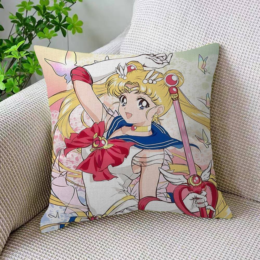 Lovely S-Sailor M-Moon Pillow Gift Home Office Decoration Bedroom Sofa Car Cushion Cover Case 45X45