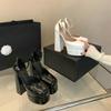Fashion 12cm High Heel Sandals Waterproof Platform Thick Bottom Thick Heel Hate Sky High Runway Women'S Shoes Silk Wedding Shoes God
