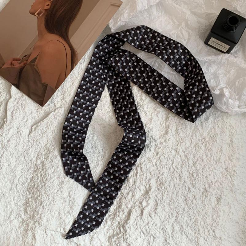 Polka Dot Silk Scarf, Long Strip, High-end, New Retro Versatile Temperament, Neck Decoration, Small Scarf, Headband, Hair Tie, Streamer.