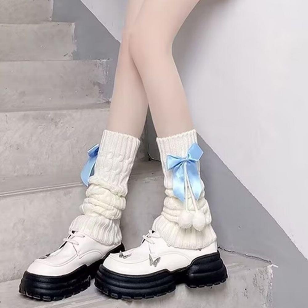 

Leg Sleeves Sweet Warm Leg Socks Boot Cuffs Warm Knee High Socks For Fashion Accessories Daily Wear Outdoor Activities One Size синий