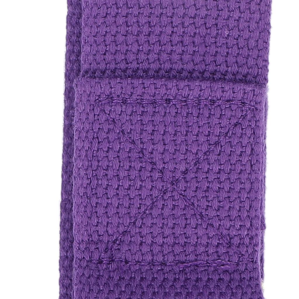 Fitness Stretching Strap NonElastic Stretch   Strap Cotton Fitness Bands with DRing Buckle(Purple )