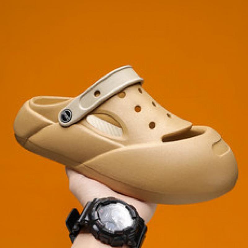 

Summer new children s hole shoes men s non-slip soft-soled children s slippers outer bag head thick-soled beach sandals girls 45 хакі