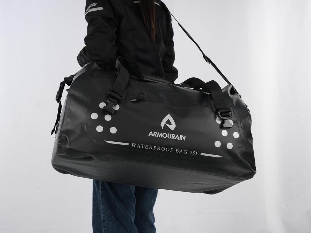 ARMOURAIN Motorcycle Dry 75L Large Waterproof Duffel Bag for and Kayaks Bag, Travel, Boats, Motorcycles, (Black)