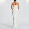 Ladies' Casual Slim Fit Fishbone Desire Suspender, Hip Hugging Dress, Long Skirt