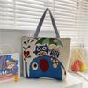 Embroidered Owl Bag With Canvas Material For Casual Daily Use