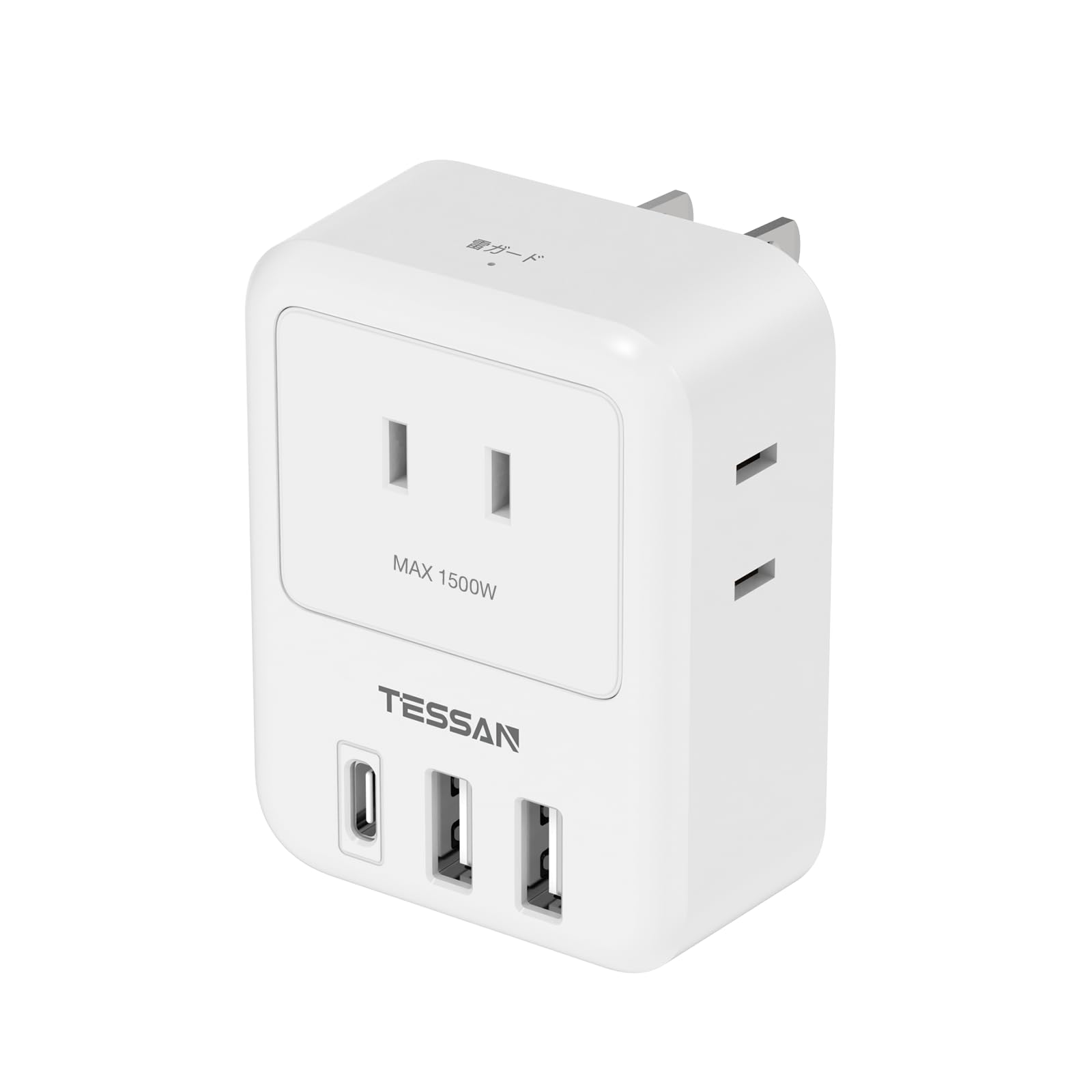 

Power Tap with TESSAN Outlet Tap 3 AC Outlets 2 1 Octopus Foot Outlet Octopus Foot Wiring with Lightning Guard White Can only be used in Japan USB-C