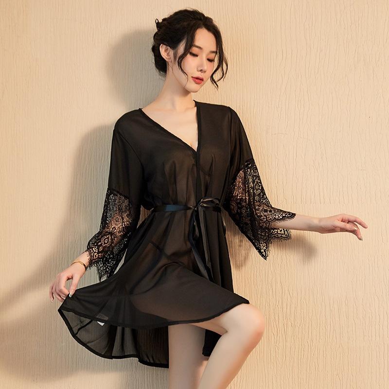 Sexy Underwear Perspective Home Women's Bathrobes Sex Underwear Bed Adult Products Cardigan Adult New Sexy Pajamas Sex