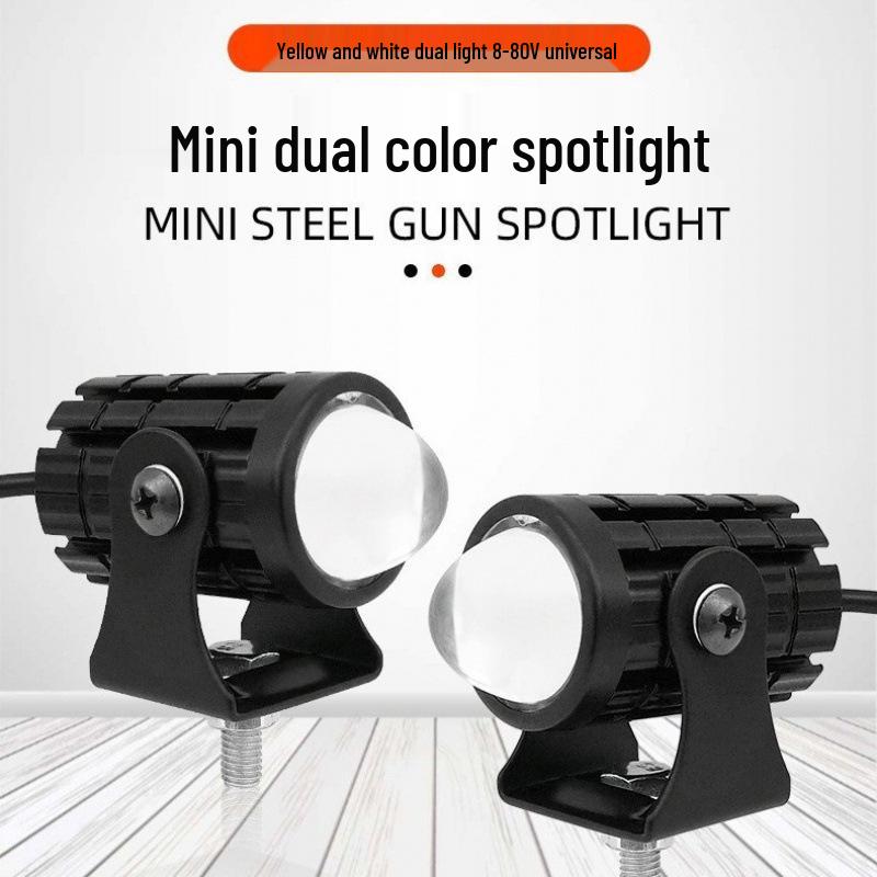 Heyword Mini Dual-Color Motorcycle LED Spotlight Headlight