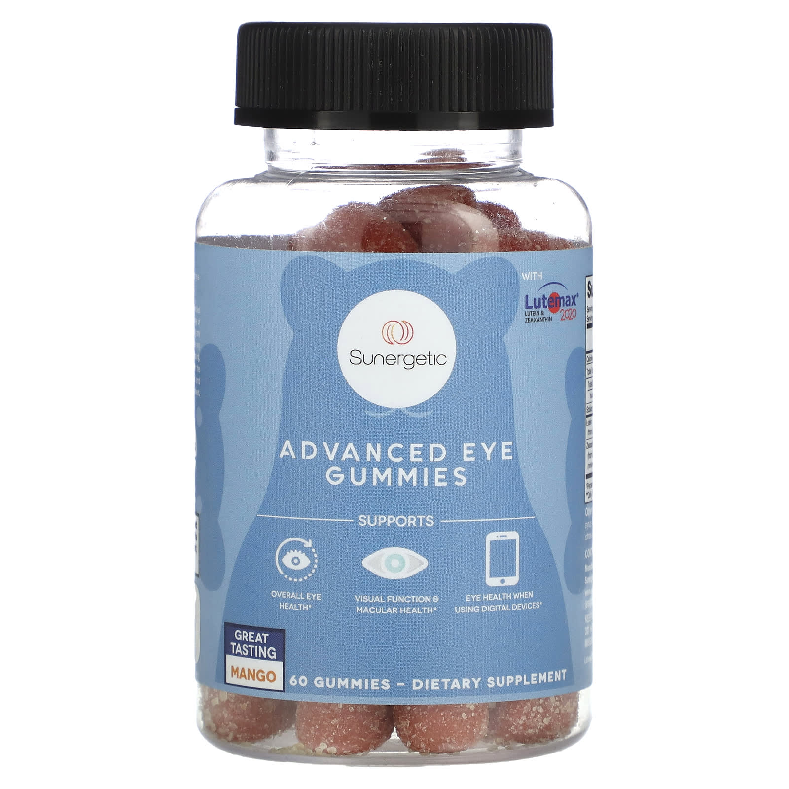 

Sunergetic, Advanced Eye Gummies, Mango Flavor, 60 Gummies