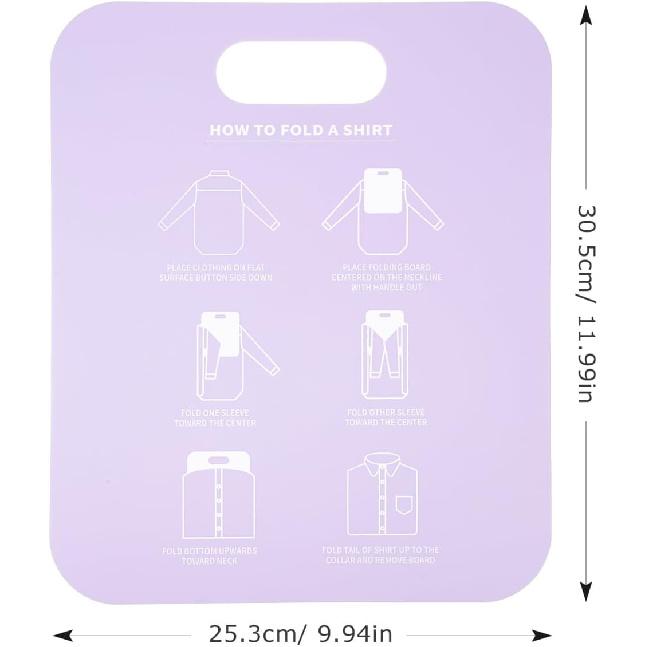 2 Pcs Shirt Folding Board, Portable Clothes Folder Plastic Laundry folders for Travel Adult White
