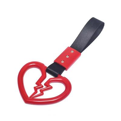 Cute Broken Heart Shaped Car Anti-Static Strap Decorative Warning Hanging Ring Car Handle Rear Front Bumper Warning Ring
