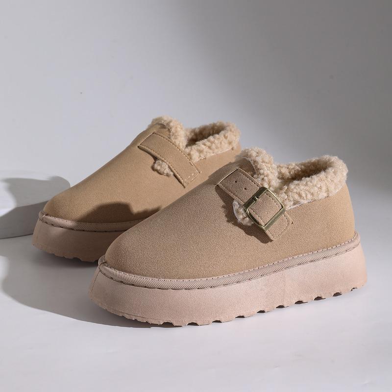 Large size casual winter new outer wear one-pedal Boken round head warm cotton shoes women