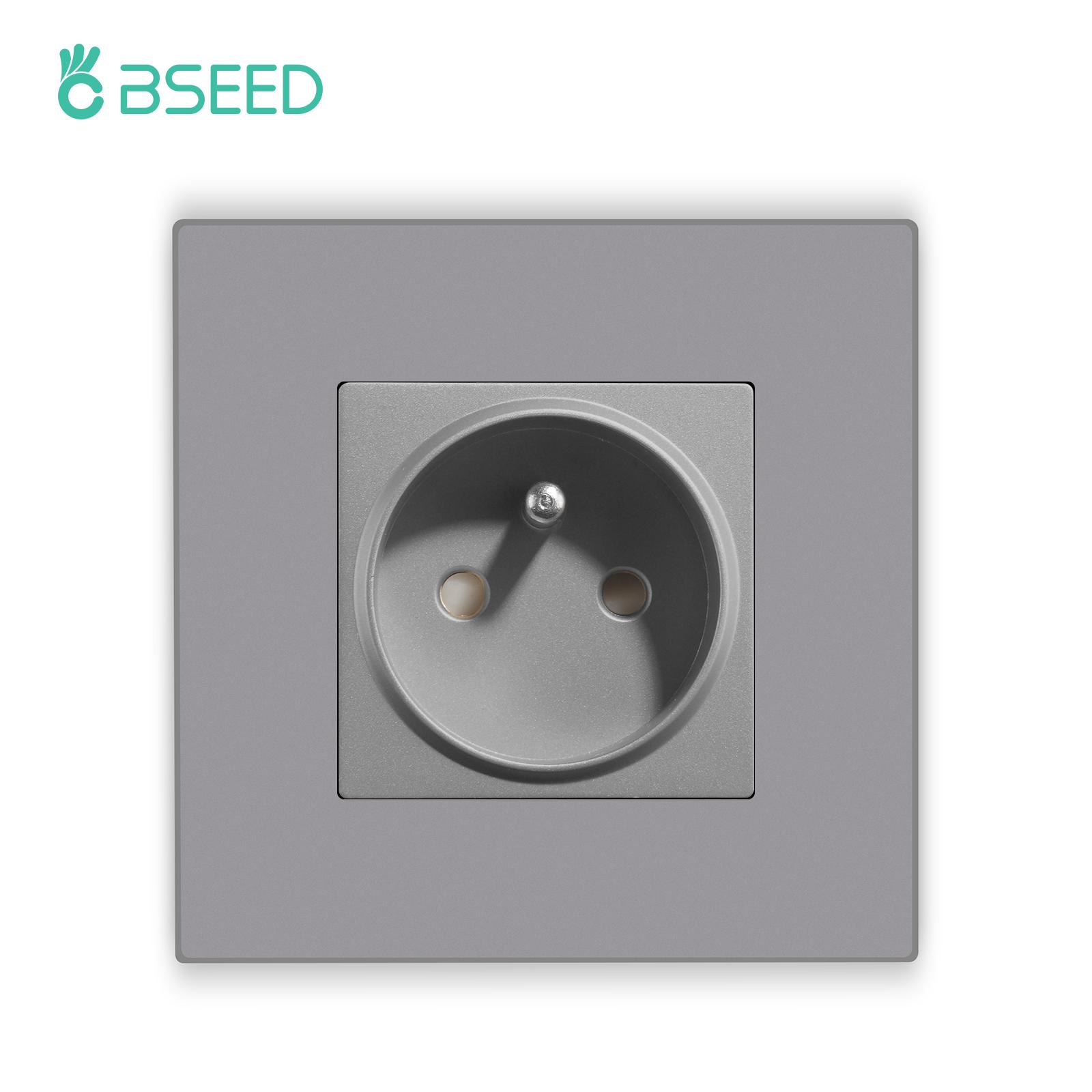 

BSEED Single French Socket Double Wall Sockets With USB Type-c Ports Triple Power Socket For Poland Plastic Frame Wall Embedded 250V