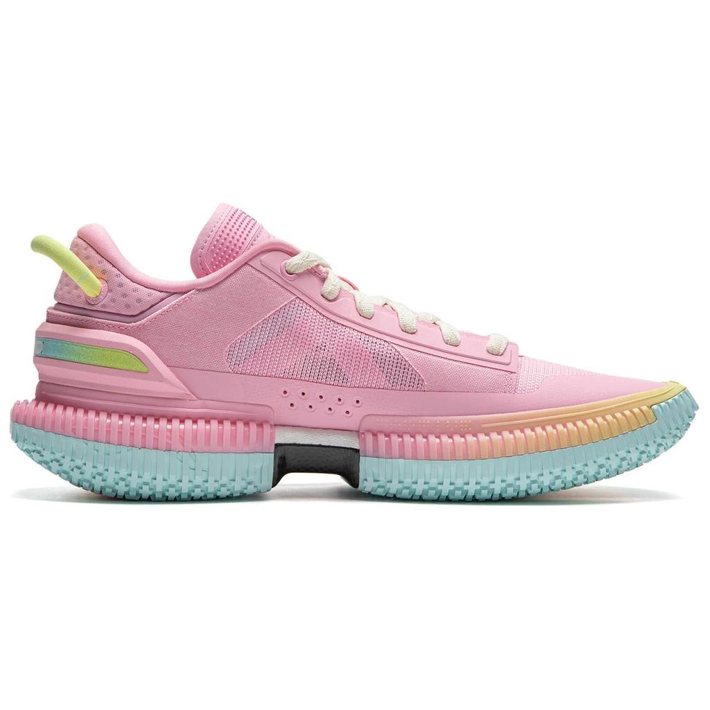 Li Ning Trendy Comfortable Non-Slip Breathable Low-Top Basketball Shoes Men Sneakers Fengxian-Pink ABFU013-2