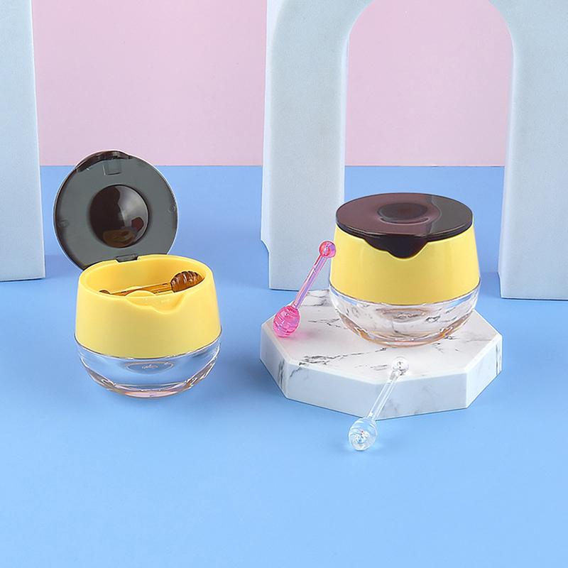 1 Stück gelbe Lippenfilmflasche, Lippenfilmbox mit Silikonlöffel, Lippenbalsam, leere Flasche, Körperpflegecreme, Maske, Verpackungsbehälter