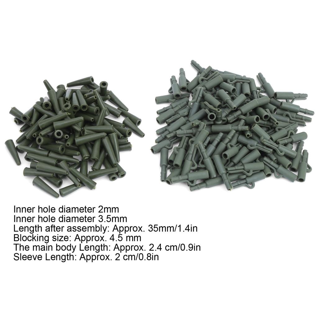 100 Sets 35MM Carp Fishing Fixing Line Connector Sleeve   Clip Tackle Accessory