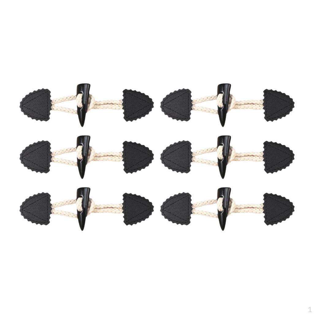 6 Pieces Toggle Buttons Horn Trendy Practical Garment Replacement Sewing Accessories
