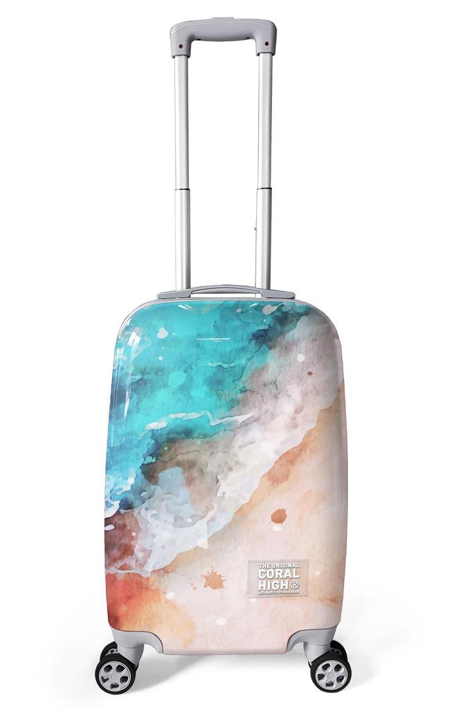 coral high Colorful Patterned PC 3-Piece Suitcase Set 16810