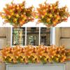 1/6Pcs Fall Artificial Flower Realistic Fake Plastic Flower Home Office Wedding Party Table Centerpiece Indoor Outdoor Faux Bloom Decoration