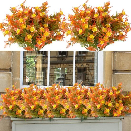 1/6Pcs Fall Artificial Flower Realistic Fake Plastic Flower Home Office Wedding Party Table Centerpiece Indoor Outdoor Faux Bloom Decoration
