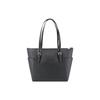 Michael Kors Mk Charlotte Vintage Solid Color Logo Pendant Large Capacity Commuter Tote Shopping Bag Women Tote Black 35T0GCFT7L-BLACK
