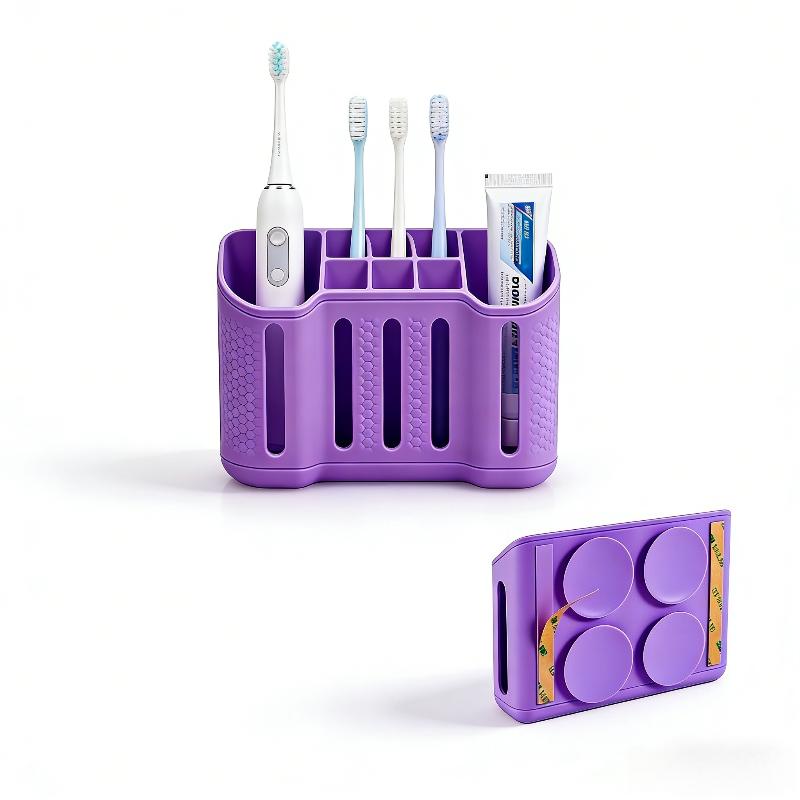 

Toothbrush Holders for Bathrooms Electric Toothbrush Shaver and Toothpaste Holder 6 Small Slots 2 Large Slots Bathroom Organizer and Storage