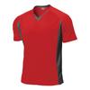 Wundou Basic Soccer Shirt P1910 Red Medium Short Sleeve Moisture-Wicking, Quick-Drying, V-Neck,