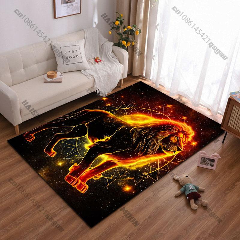 Cosmic Glowing Lioncarpet Yoga Living Room Room Decor Children's Crawling Mat Doormat Area Rug Games Floor Mat