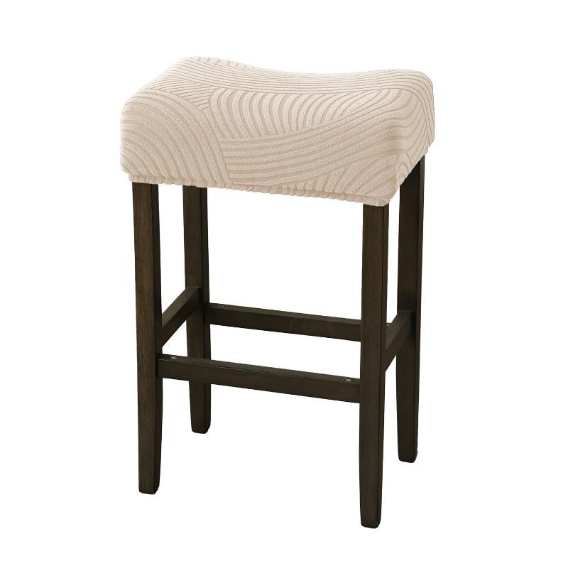 

Jacquard Bar Stool Cover Removable Square Counter Height Stool Slipcover Stretch Bar Chair Seat Protector for Home Kitchen Pub 2PCS