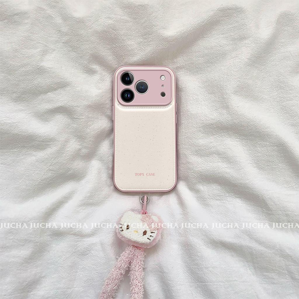 Apple 17 Pro Max Full Coverage Phone Case with Lanyard and Ink Splash Kitty Design for iPhone 16/15