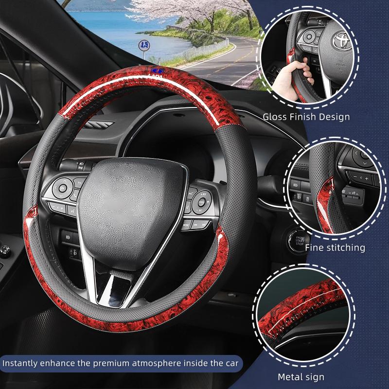 Breathable Leather Steering Wheel Cover For Lada Priora Sedan Sport Kalina Granta Vesta Niva Largus Vaz Samara 2110