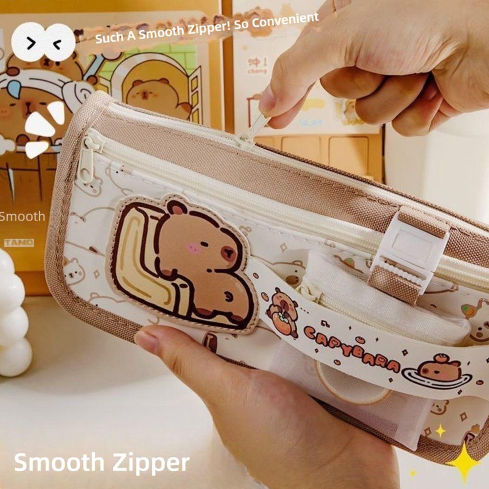 Capybara Pencil Case Multilayer Stationery Bag Multifunctional Stationery Storing Bag  Gift