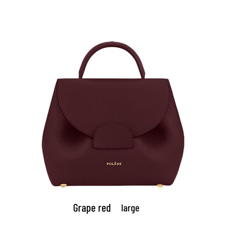 Polene Lychee Pattern Genuine Leather Crossbody Bag - Niche Design Handbag