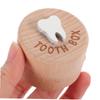 3D Original Wood Carved Tooth Keepsake Box | Cute Tooth Storage Box, Minimalist Design, Made of Natural Beech Material
