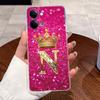 Case For Vivo Y05 4G/Y11D 4G/Y11 5G/Y21 5G Transparent TPU Shockproof Soft Casing Lucky A-Z Letters Crown Pattern Couple Shell
