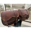 Echtes braunes Leder COMBO 3 Motorrad Satteltasche Packtaschen Werkzeugtasche Seitentasche