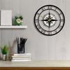 LED Hollow Wall Clock Black Compass Directional Chart Navigation Acrylic Decorative Wall Hanging Clock Watch Home Decoration