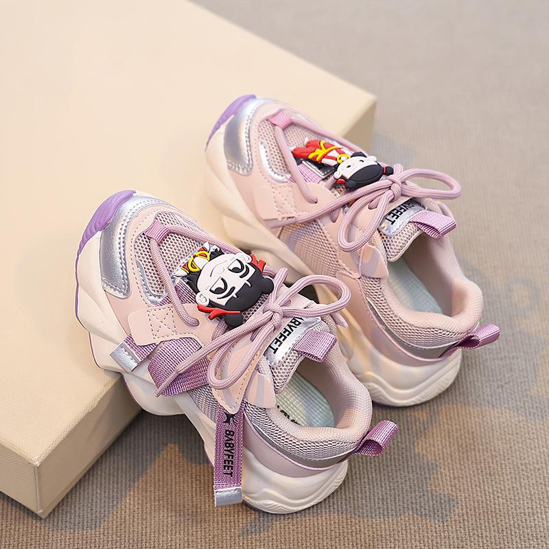 Nezha Teufel Kinder-Papa-Schuhe Mädchen 2025 Frühling Mädchen Sportschuhe Mesh atmungsaktiv Explosion Straße Klassenkameraden