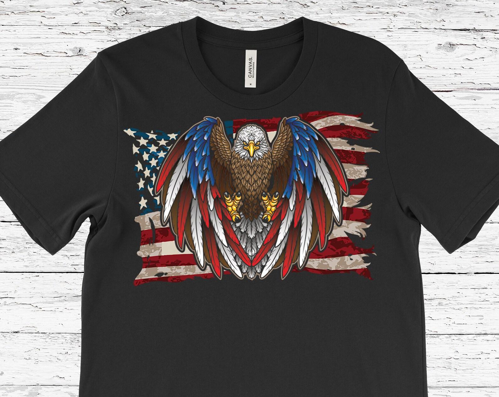 American Flag Patriotic Eagle Vintage T-Shirt , USA Pride Gifts, Independence Day, Veterans Day, Labor Day, Memorial Day, Presidents Day, 110