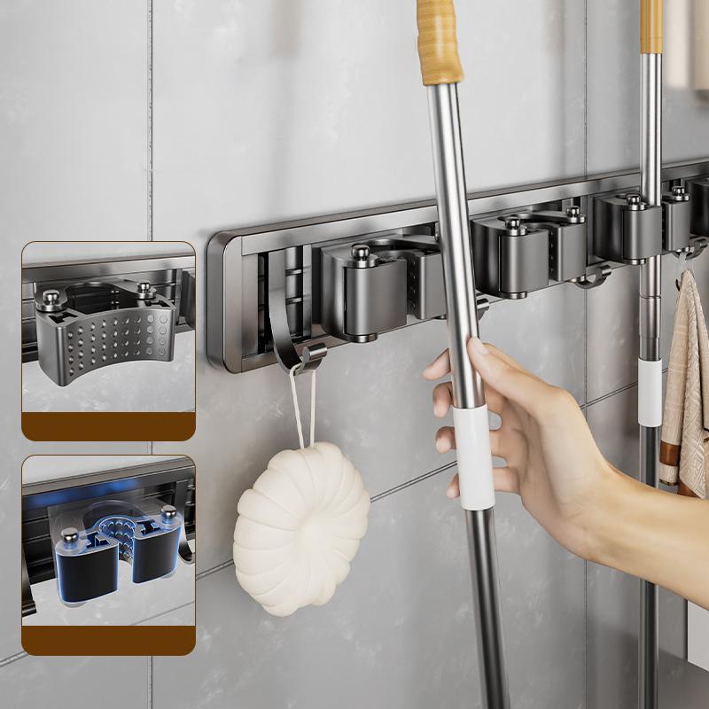 Mop And Broom Storage Rack Mop Rack Wall Mounted Strong Broom Mop Rack Comes With Hook Storage Rack To Hang Broom