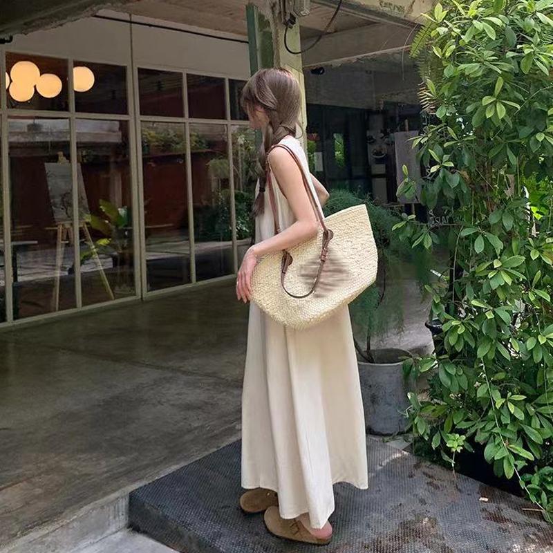 Móda Léto Bez rukávů Dámské Elegantní Dlouhé Šaty Vycházkové Design s holými zády Kulatý výstřih A-linie Společenské šaty Dámské Ležérní Jednoduché Jednobarevné Oblečení